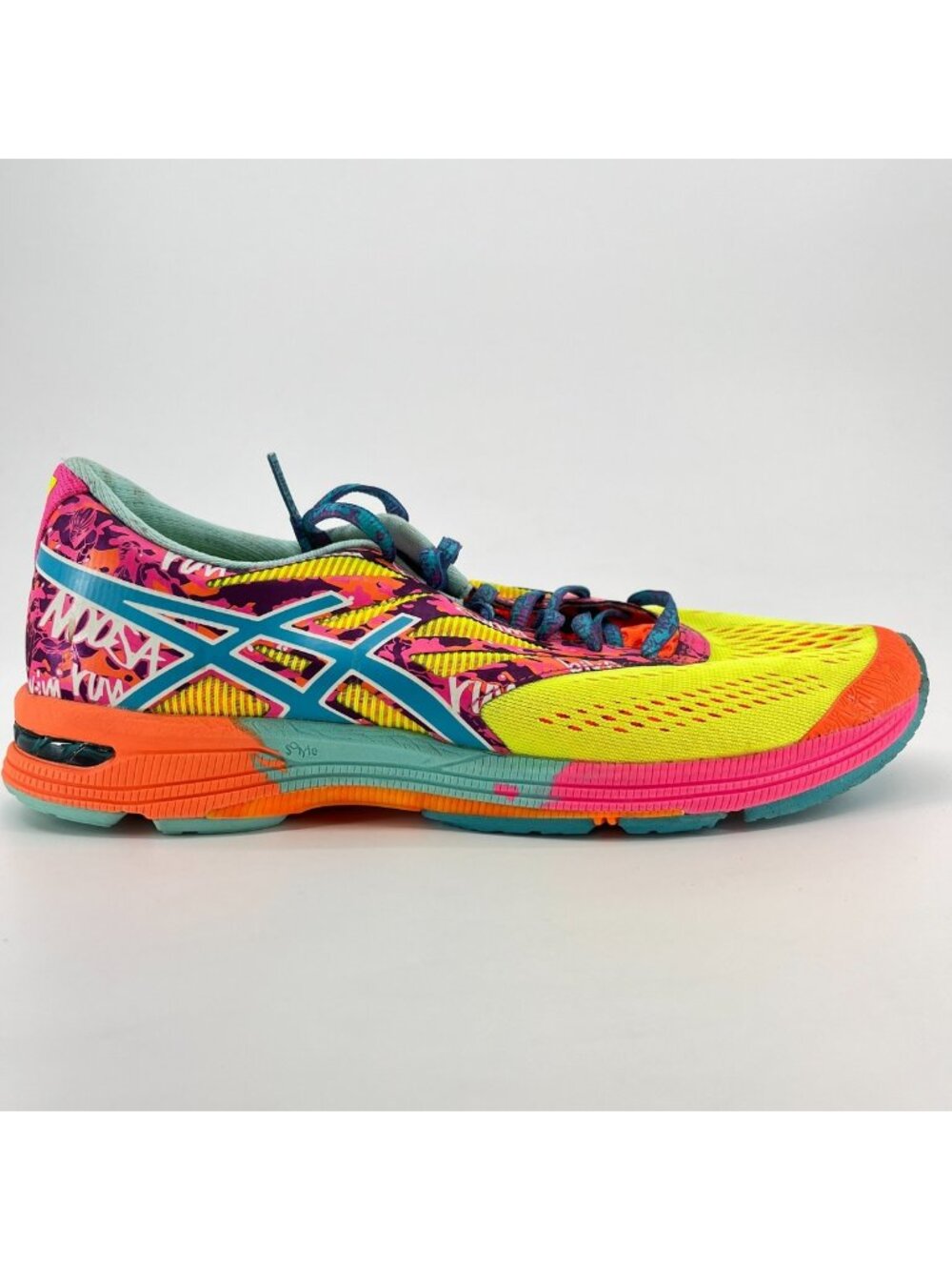 Asics Gel Noosa Tri-10 Womens Size 9 Yellow Pink Athletic Running Shoes Sneakers